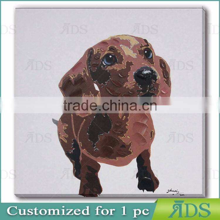 Cute Dog Abstract Home Decor Canvas Animal Oil Painting