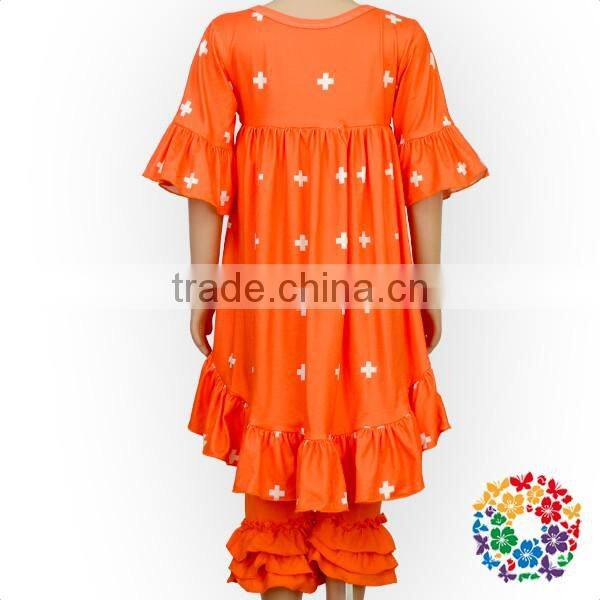 Wholesale Boutique Kids Half Sleeve Tops Shirts Ruffle Shirts For Girls
