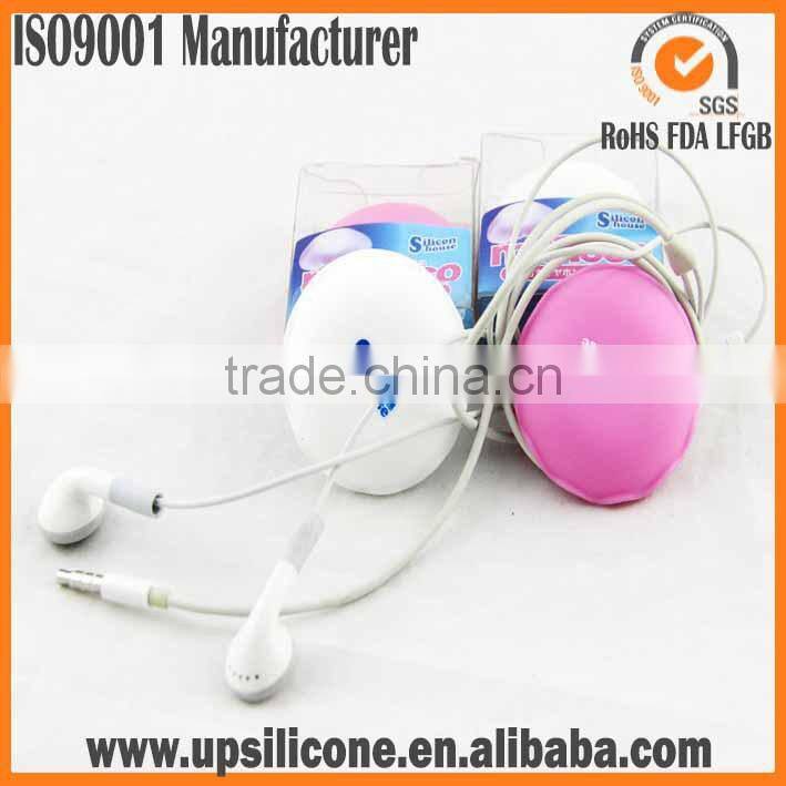 Silicone Bobbin Winder Wrap Organizers for Earphone/Earbuds Cord silicone cord winder