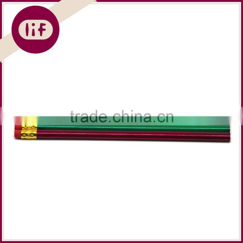 Standard Size Hexagon Wooden HB Pencil with Eraser, HB Pencil with Eraser Topper, HB Pine Pencil with Eraser