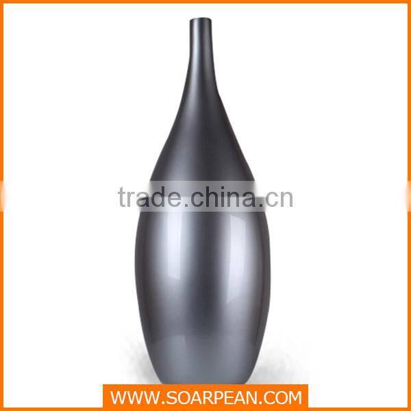 Modern Fiberglass Vase with Big Bottleneck for Jewelry Display