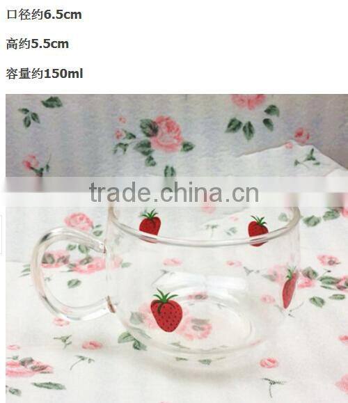 150ml heat resistant glass coffee tea cup with handle