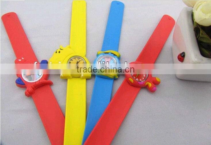 Children watch silicone slap watch cartoon on watch face cheap silicone watch