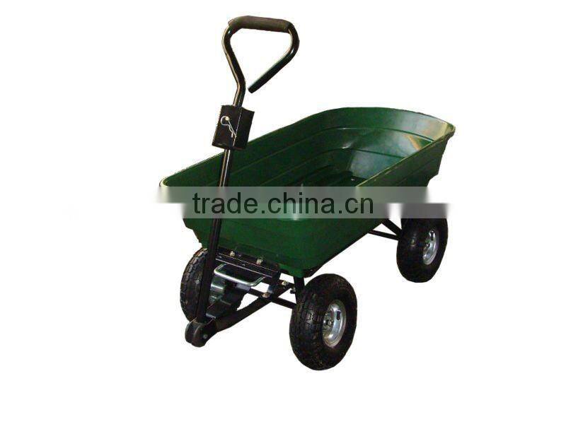 Europe Market Four Wheel TC2145 Cheap Poly Garden Dump Cart Dump Trolley