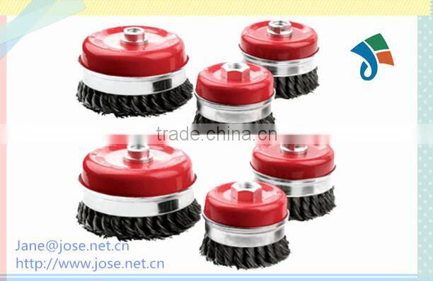 Twisted Knot Steel Wire Cup brush for welding scar removal