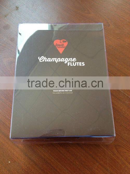 2014 valentine's day loving heart Disposable plastic champagne glasses/plastic ps goblet set for valentine's day