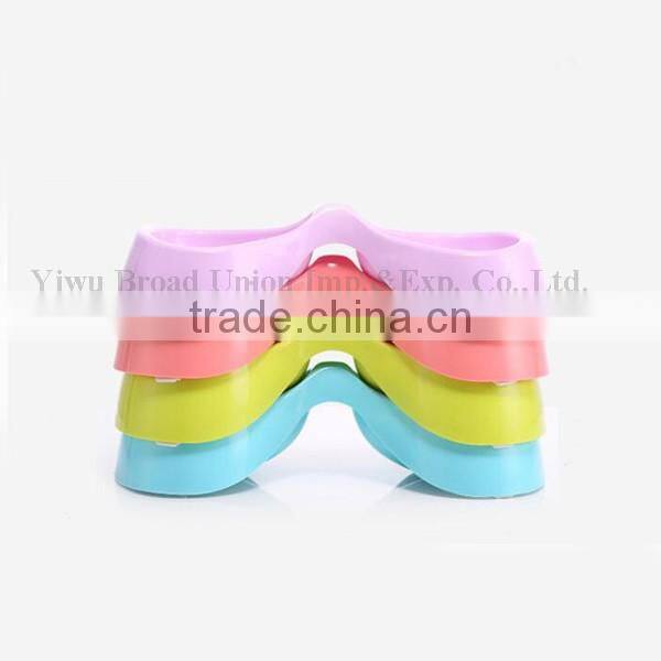 Double Dog Food Bowl Plastic