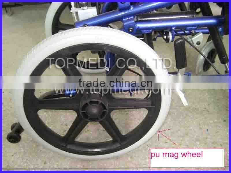 RehabiAluminum chair frame high back reclining wheelchair for cerebral palsy children/ cp chair/electric power /folding/economic