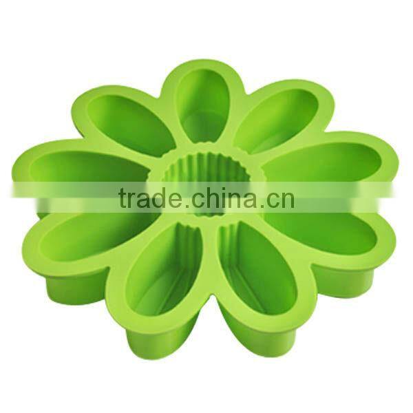 9 cavities sunflower shaped silicone cake mould,silicone storage tray