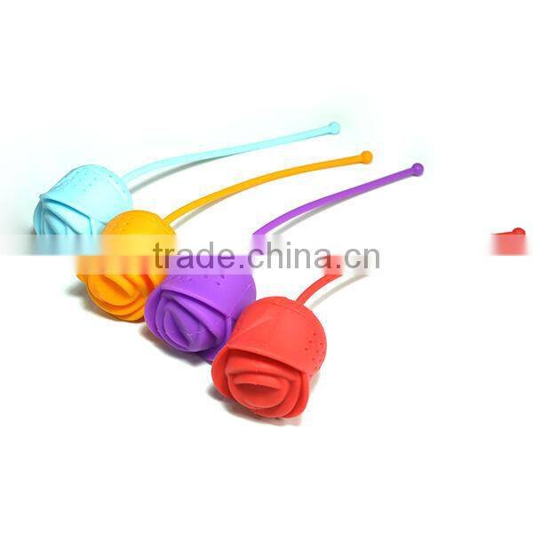 2013 Newest rose silicone tea bag strainer