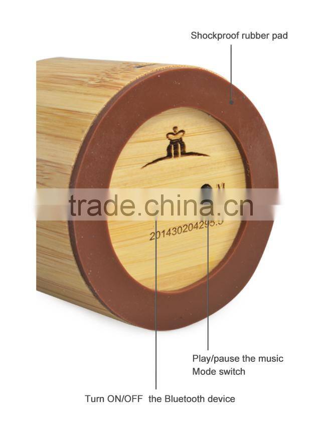 portable wireless bamboo bluetooth speaker