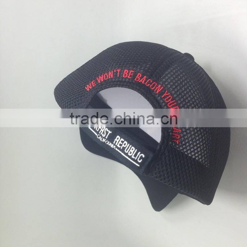 Screen Printing Mesh Baseball Cap Rubber Logo Trucker Hat