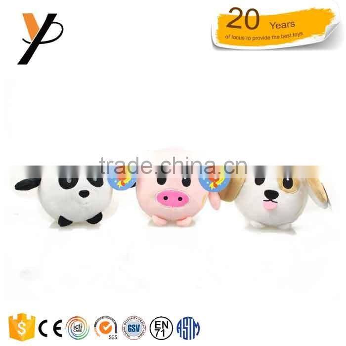 Wholesale lovely plush pink pig ball toys with embroidery face