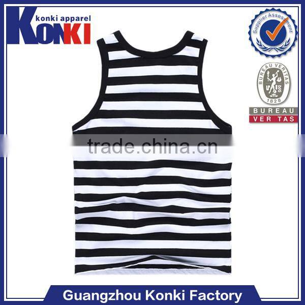custom dri fit 100 cotton stripe men loose tank top hot fashion