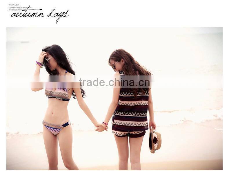 Women custom sexy swimwear swimsuit three pieces