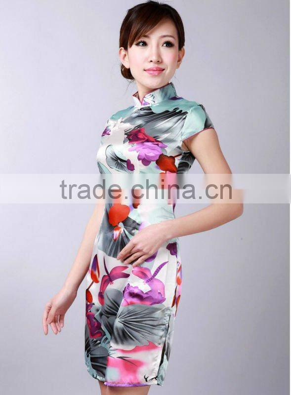 new short sleeve traditional chinese dress