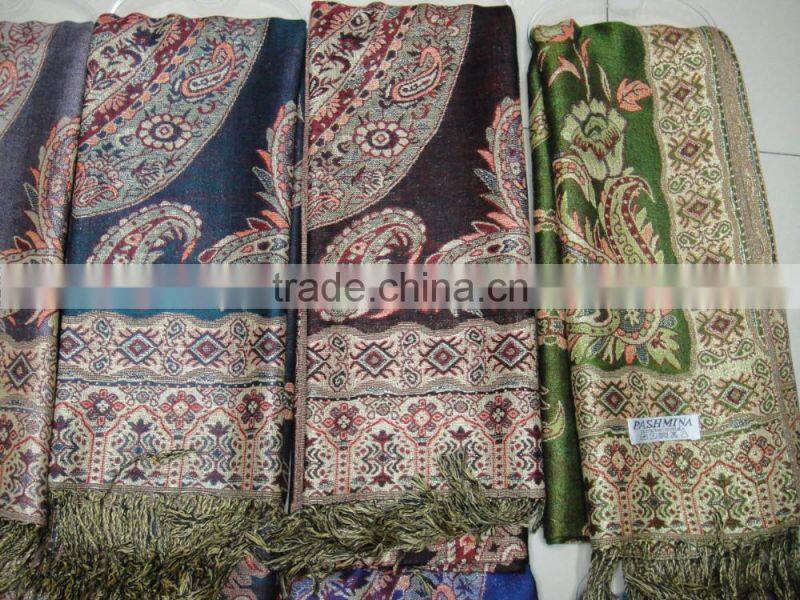 Fashion Australian lady classic jacquard paisley floral large pashmina viscose shawl