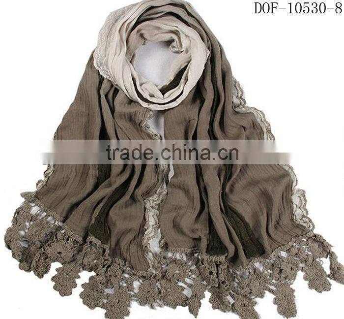 Fashion lace popular scarf for fall&spring