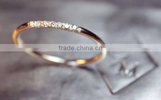Simple design plain style all kinds of eternity O ring thin promise ring for wedding