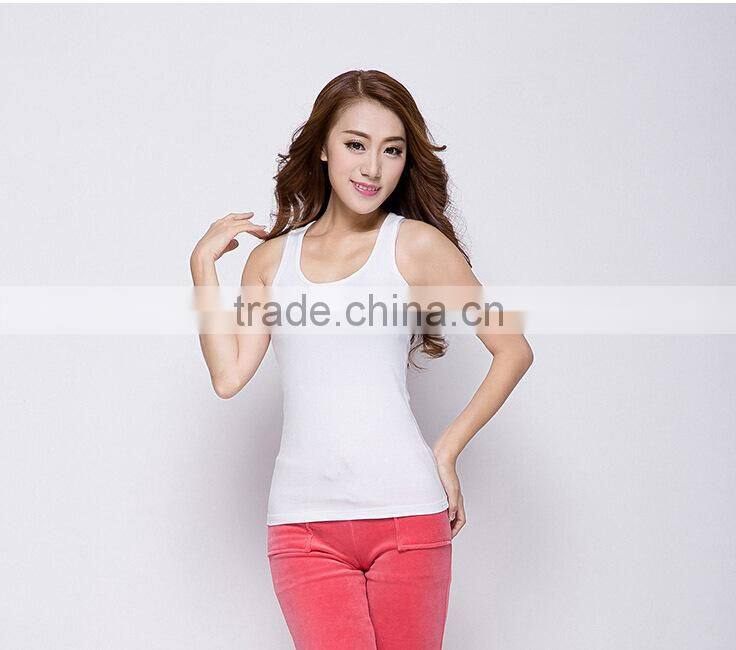 2015 fashion cheap 100% cotton womens sleeveless knitwear camisole
