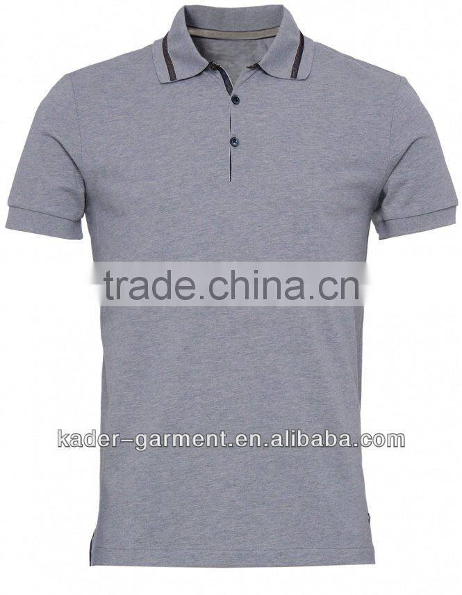 plain polo shirt for men striped collar