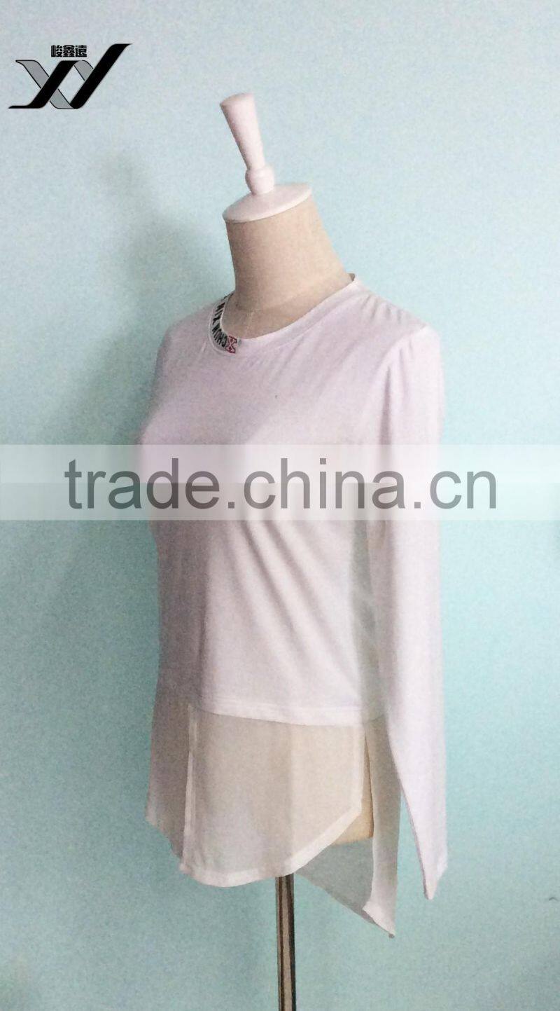 Long sleeve blank women shirt