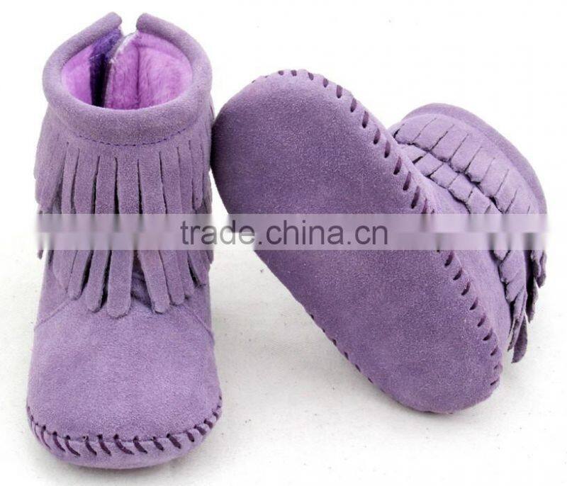 Baby suede leather new style girls ballet shoes unique boys shoes