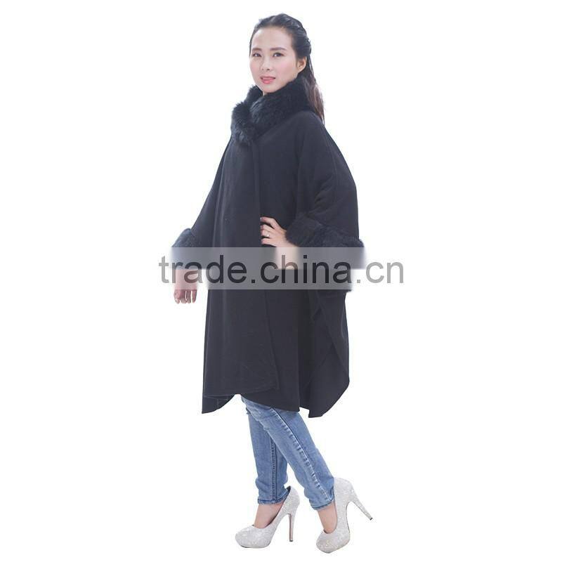 Women fashion fleece poncho women