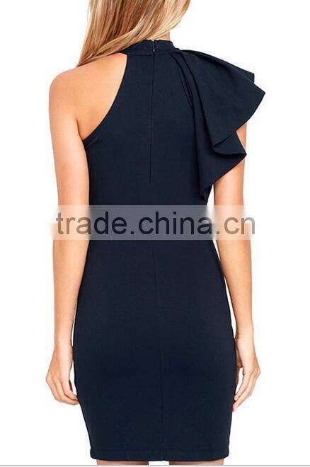 Runwaylover EY2212D Hot Style 2017 Ladies Elegant Falbala Sleeve Bandage Dress