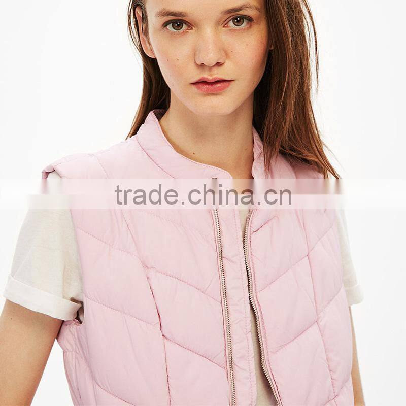 Wholesale high quality womens nylon vest winter sleeveless jacket
