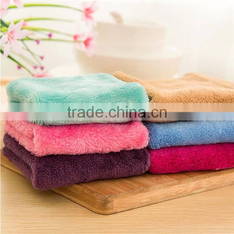 25X25CM Microfiber Coral Fleece Flannel Table Knit Hand Cloth