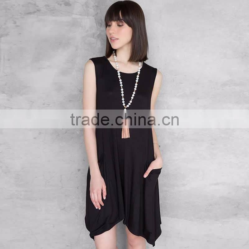 Black solid girl and women cotton dresses