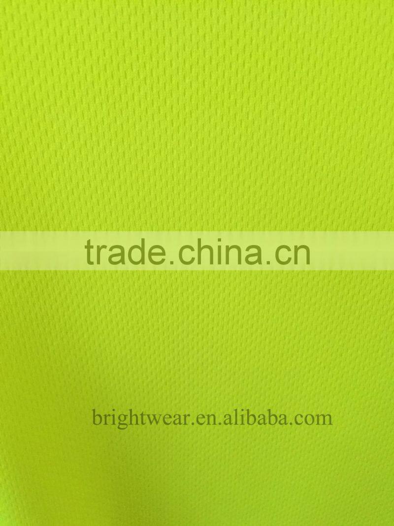 ANSI 100% polyester short sleeve reflective birdeye mesh silk screen printing security T-shirt