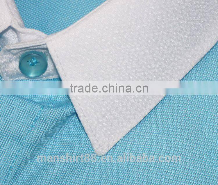 high quality contrast color half sleeve men dress shirt