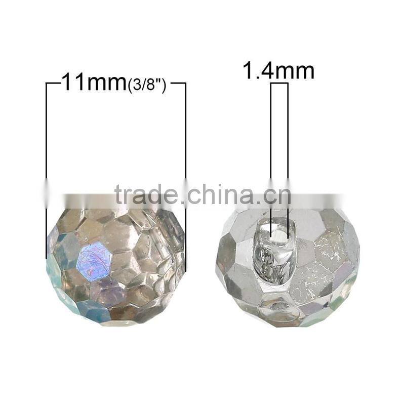 Discount Faceted 11mm Ball Single Hole Acrylic Button OEM Accepted