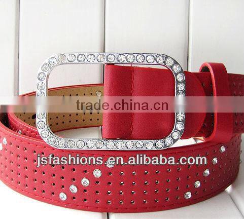 las senoras forman la correa de cuero de la PU con el diamante rhinestone