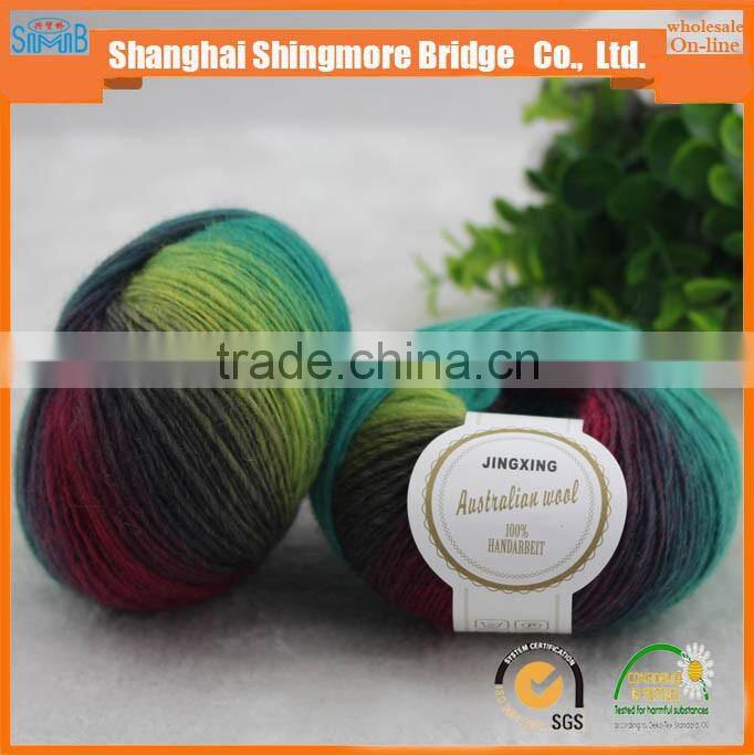 2017 china hot sell hand knitting yarn, cheap wholesale 3.6Nm australian merino wool yarn for knitting sweaters