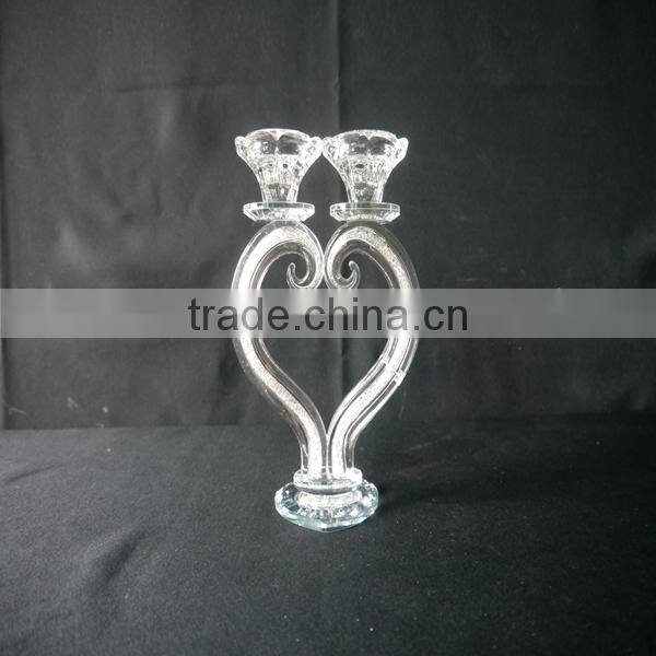 Hot Sales!K9 Crystal Candle Holder,Heart Shaped Crystal Candle Holder For Wedding Or Home Decoration