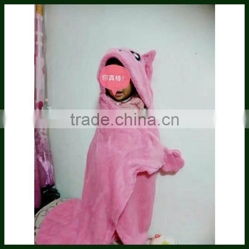 Cute Totoro Snuggie hood Blanket, Kid Fleece Poncho with Animal head
