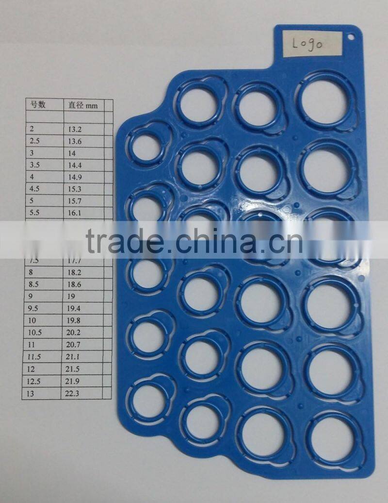 Wholesale US 2~13# Standard Plastic Ring Finger Sizer/ Ring Gauge Sheets Ring Measuring Plate Gauging Board