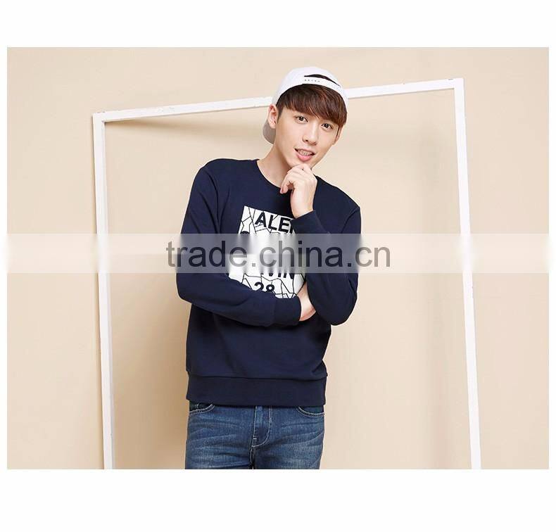 New Arrival Men's Crewneck Pure Color Pullover Sweatshirts,Custom Thick Fleece Pullover Printed Sweatshirts for Men