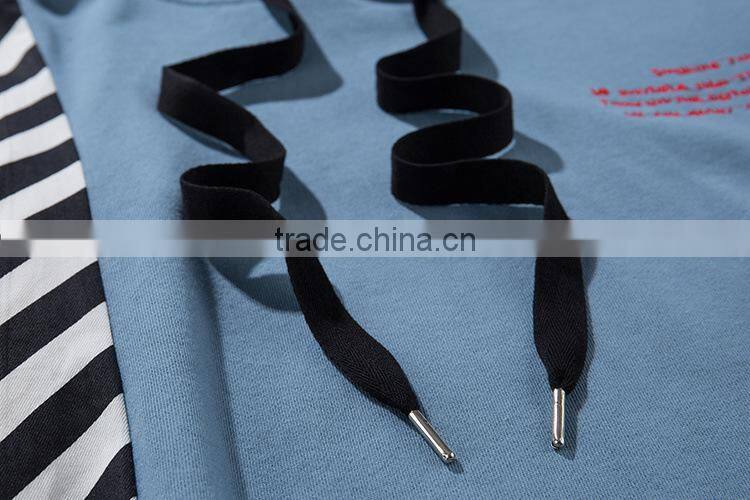 Wholesale Contrast color Stripe Long sleeve hoodie