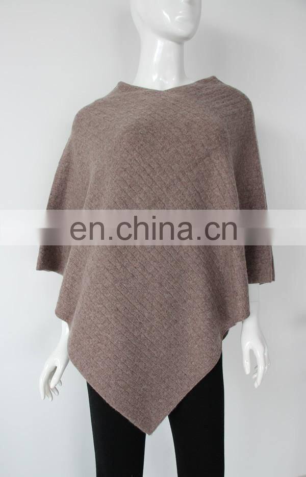 factory wholesale v neck gold Lurex women 100% cashmere ponchos