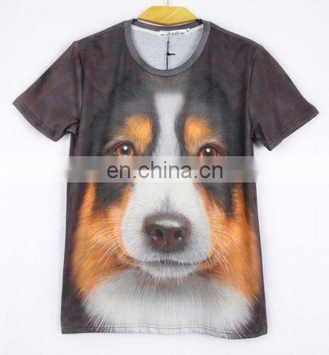 Mens Summer Clothing 3D Animal Print Round Top T-Shirt Graphic Casual Tee Blouse