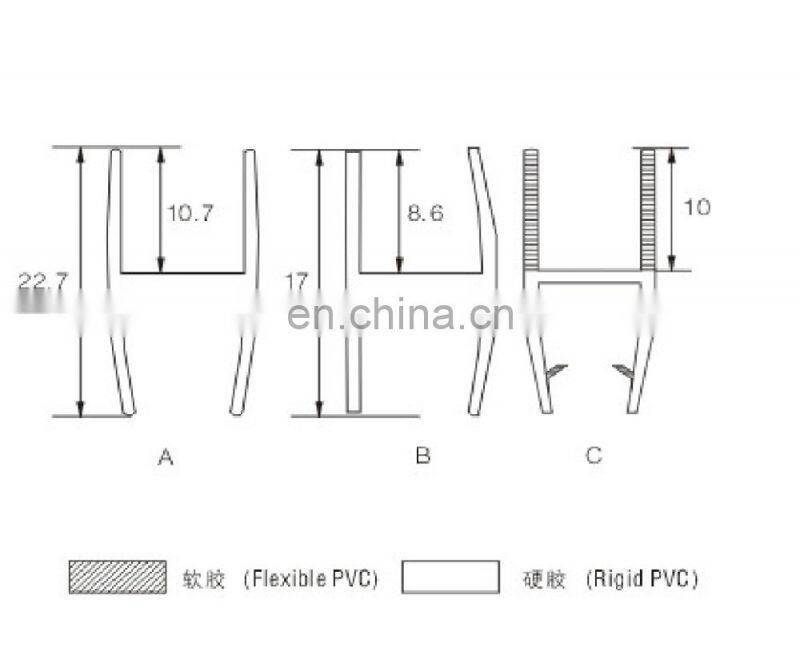 180 degree PVC waterproof joint seal for 8mm, 10mm thick glass door and shower door