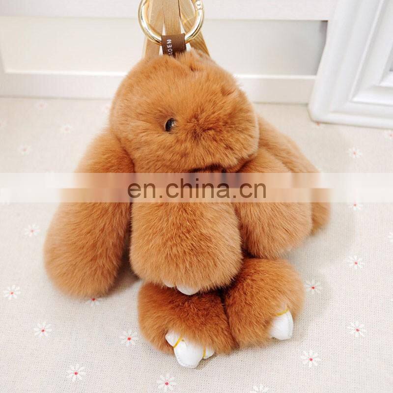 Cute real rex rabbit fur Copenhagen rabbit bag charm for decoration