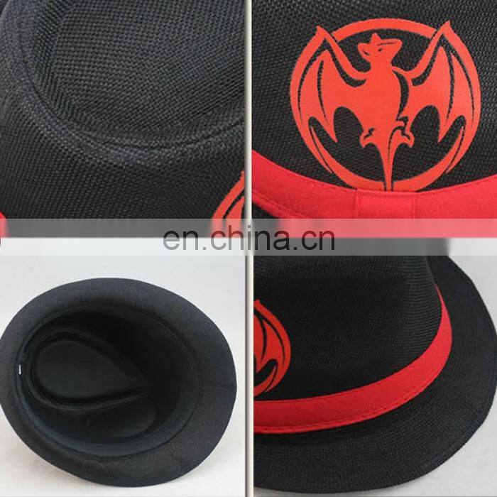 custom fedora hat with logo print linen cotton fedora CNCAPS