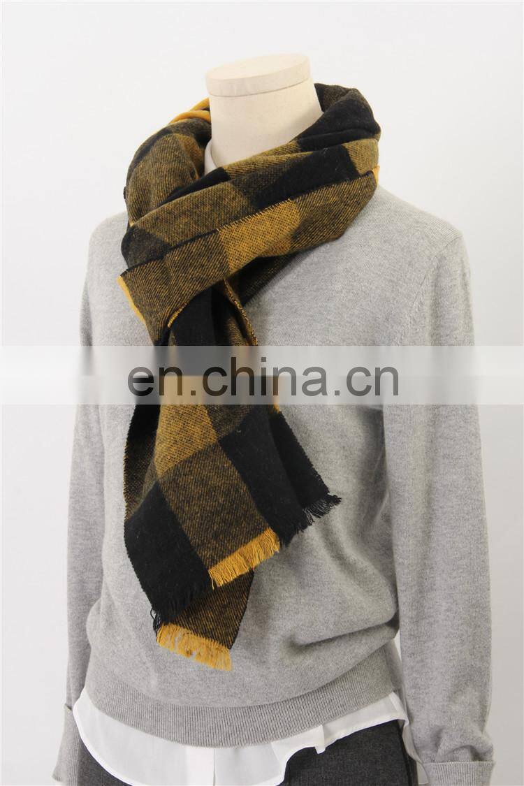 2017 best selling autumn winter 30% cashmere 70% wool shawl woolen plaid women men scarf classic tartan fringe scarf shawl