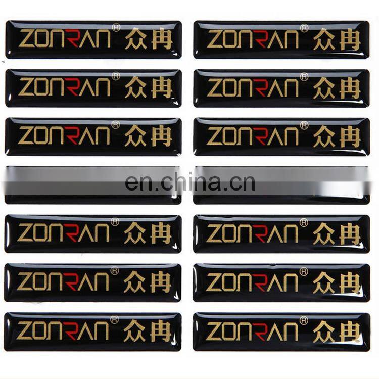 Factory specializing for crystal epoxy plastic sticker/self-adhesive PVC crystal Disu trademark