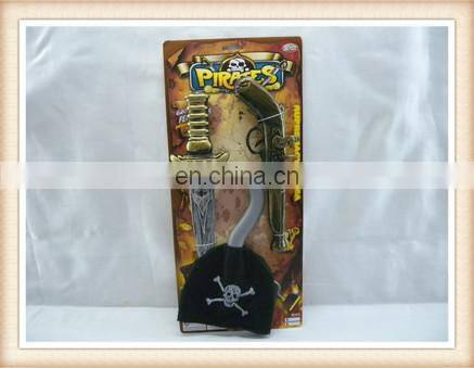 Kids Plastic Pirate play set sword telescope hook ring pirate toy